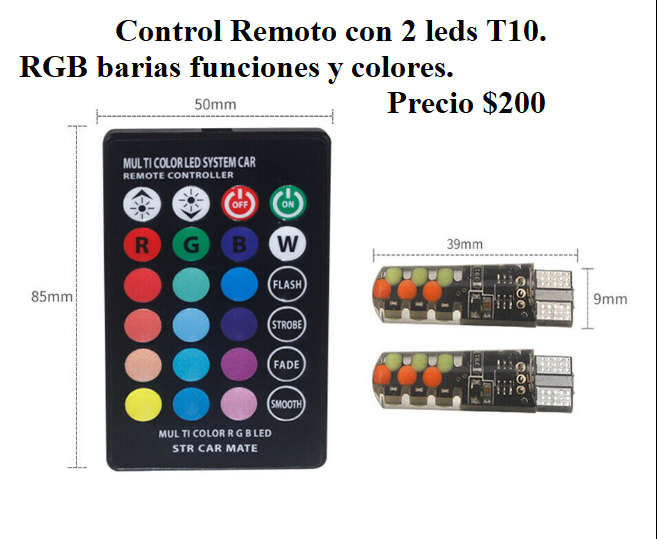Leds T10 Con control Remoto.